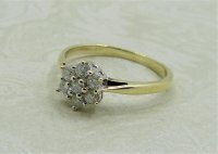 Antique Guest and Philips - 0.33ct Diamond Set, Yellow Gold - Cluster Ring R4198