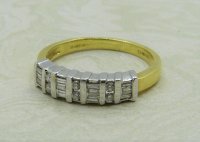 Antique Guest and Philips - 0.25ct Diamond Set, Yellow Gold - White Gold - Half Eternity Ring R4214