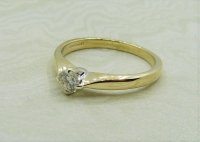 Antique Guest and Philips - 0.20ct Diamond Set, Yellow Gold - White Gold - Single Stone Ring R4228