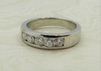 Antique Guest and Philips - 0.75ct Diamond Set, Platinum - Half Eternity Ring R4334