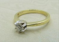 Antique Guest and Philips - 0.42ct Diamond Set, Yellow Gold - White Gold - Single Stone Ring R4332
