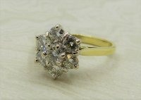 Antique Guest and Philips - 0.85ct Diamond Set, Yellow Gold - White Gold - Cluster Ring R4406