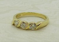 Antique Guest and Philips - 0.59ct Diamond Set, Yellow Gold - Three Stone Ring R4416