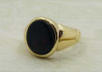 Antique Guest and Philips - Bloodstone Set, Yellow Gold - Signet Ring R4460