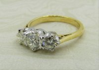 Antique Guest and Philips - 1.63ct Diamond Set, Yellow Gold - White Gold - Three Stone Ring R4496