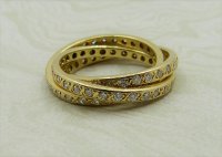 Antique Guest and Philips - 0.60ct Diamond Set, Yellow Gold - Three Row Ring R4480