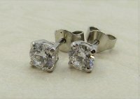 Antique Guest and Philips - 1.05ct Lab Grown Diamond Set, Platinum - Single Stone Earrings LGE4