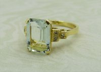 Antique Guest and Philips - 3.74ct Aquamarine Set, Yellow Gold - Single Stone Ring R4587