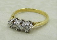 Antique Guest and Philips - 0.50ct Diamond Set, Yellow Gold - White Gold - Three Stone Ring R4560