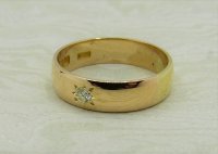 Antique Guest and Philips - 0.10ct Diamond Set, Yellow Gold - Single Stone Ring R4571