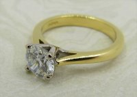 Antique Guest and Philips - 0.90ct Diamond Set, Yellow Gold - Platinum - Single Stone Ring R4619