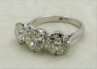 Antique Guest and Philips - 3.30ct Diamond Set, Platinum - Three Stone Ring R4709