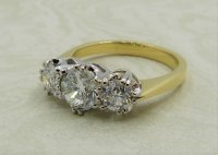 Antique Guest and Philips - 1.84ct Diamond Set, Yellow Gold - White Gold - Three Stone Ring R4712