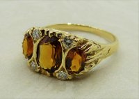 Antique Guest and Philips - 1.64ct Citrine Set, Yellow Gold - Seven Stone Ring R4716