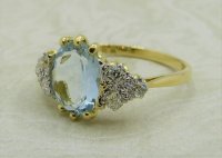 Antique Guest and Philips - 1.30ct Aquamarine Set, Yellow Gold - Single Stone Ring R4747