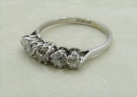 Antique Guest and Philips - 0.75ct Diamond Set, White Gold - Five Stone Diamond Ring R4774