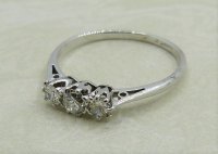 Antique Guest and Philips - 0.40ct Diamond Set, White Gold - Platinum - Three Stone Ring R4777