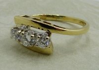 Antique Guest and Philips - 0.30ct Diamond Set, Yellow Gold - White Gold - Three Stone Ring R4742
