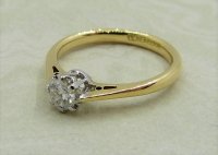Antique Guest and Philips - 0.25ct Diamond Set, Yellow Gold - Platinum - Single Stone Ring R4741