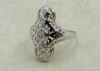 Antique Guest and Philips - 0.11ct Diamond Set, White Gold Five Stone Plaque Ring - R4797