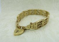 Antique Guest and Philips - Yellow Gold Fancy Gate Link Bracelet B643
