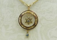 Antique Guest and Philips - Paste Set, Yellow Gold - Round Filigree Pendant P941