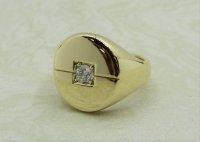 Antique Guest and Philips - Diamond Set, Yellow Gold - Signet Ring R4983