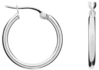 Guest and Philips - White Gold 9ct Hoop Earrings 10-10-247