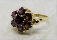 Antique Guest and Philips - 2.00ct (est) Garnet Set, Yellow Gold - Cluster Ring R3646