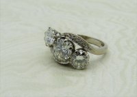 Antique Guest and Philips - 2.20ct Diamond Set, White Gold - Three Stone Ring R3812