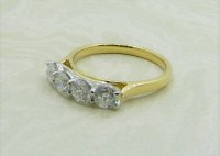 Antique Guest and Philips - 1.01ct Diamond Set, Yellow Gold - White Gold - Four Stone Ring R3781