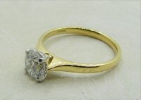 Antique Guest and Philips - 0.92ct Diamond Set, Yellow Gold - Platinum - Single stone  Ring R3792