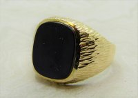 Antique Guest and Philips - Onyx Set, Yellow Gold - Signet Ring