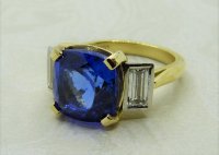 Antique Guest and Philips - 5.89ct Tanzanite Set, Yellow Gold - Single Stone Ring