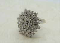 Antique Guest and Philips - 3.00ct Diamond Set, White Gold - Cluster Ring