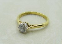 Antique Guest and Philips - 0.40ct Diamond Set, Yellow Gold - White Gold - Single Stone Ring