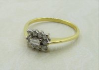 Antique Guest and Philips - 0.37ct Diamond Set, Yellow Gold - White Gold - Cluster Ring