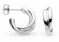 Kit Heath - Trilogy, Rhodium Plated Semi Hoop Earrings 6166RP