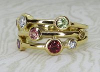 Antique Guest and Philips - Diamond Set, Yellow Gold - Nine Stone Ring R5281