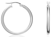 Guest and Philips - White Gold 9ct Hoop Earrings 10-10-255