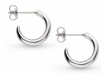 Kit Heath - Bevel Cirque , Rhodium Plated - Semi Hoop Earrings, Size 15mm 6171RP