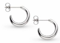 Kit Heath - Rhodium Plated Bevel Cirque Semi Hoop Stud Earrings 6171RP