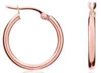 Guest and Philips - Rose Gold - 9ct Tube Hoop Earrings, Size 19mm 10-14-046
