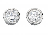 Gecko - Cubic Zirconia Set, Sterling Silver - STUD EARRINGS E2928C