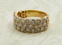 Antique Guest and Philips - Diamond Set, Yellow Gold - Three Row Half Eternity Ring R5026