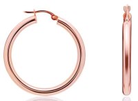 Guest and Philips - Rose Gold - 9ct Hoop Earrings 10-14-057, Size 3mm