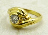 Antique Guest and Philips - Diamond Set, Yellow Gold - Single Stone Ring R5024