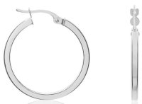 Guest and Philips - White Gold 9ct Hoop Earrings - 10-10-242