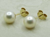 Guest and Philips - Pearl Set, Yellow Gold - 9ct Akoya Cult Stud, Size 7.5-8mm ST758