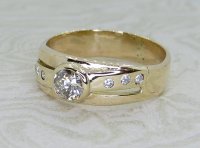 Antique Guest and Philips - Diamond Set, Yellow Gold - Single Stone Ring R5255